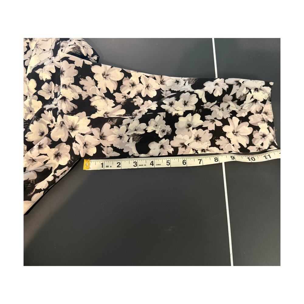 LC Lauren Conrad Women's Floral Blazer Black White Size 6 Mid-Length - Picture 6 of 7